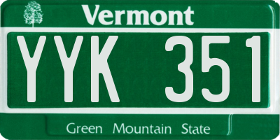 VT license plate YYK351