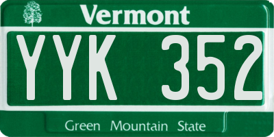 VT license plate YYK352