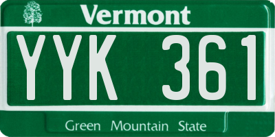 VT license plate YYK361