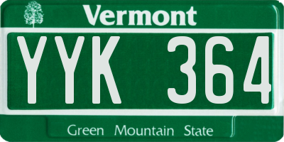 VT license plate YYK364