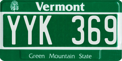 VT license plate YYK369