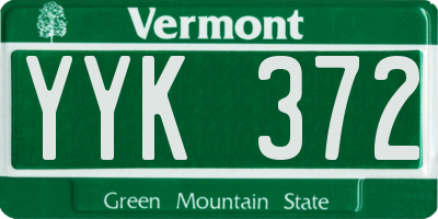 VT license plate YYK372