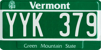 VT license plate YYK379