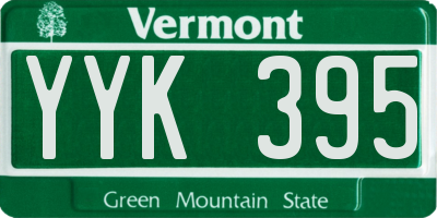 VT license plate YYK395