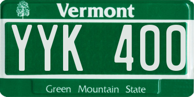VT license plate YYK400