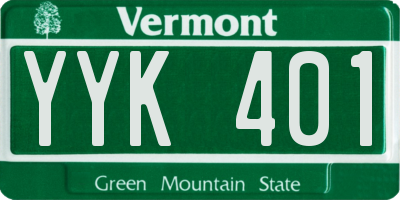 VT license plate YYK401