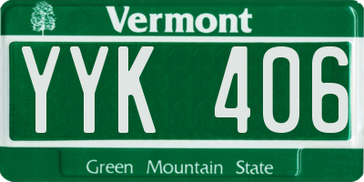 VT license plate YYK406