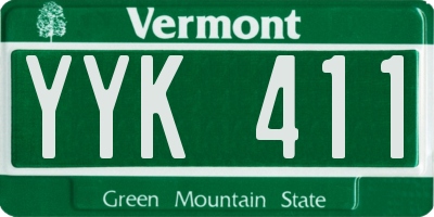 VT license plate YYK411