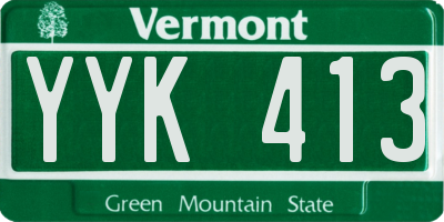 VT license plate YYK413