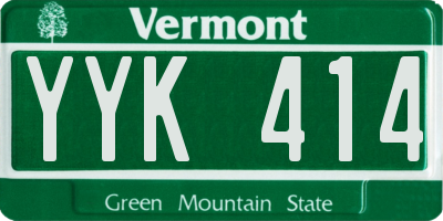 VT license plate YYK414