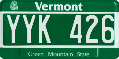VT license plate YYK426