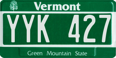 VT license plate YYK427