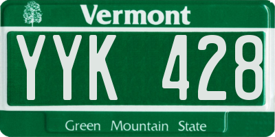 VT license plate YYK428