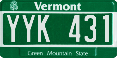 VT license plate YYK431