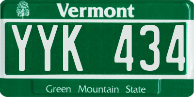 VT license plate YYK434