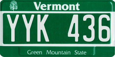 VT license plate YYK436
