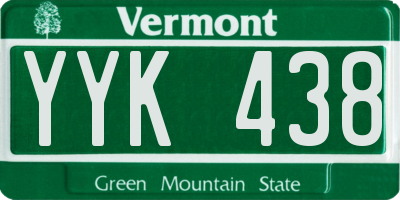 VT license plate YYK438