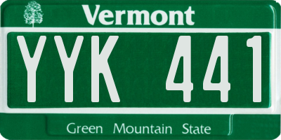 VT license plate YYK441