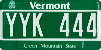 VT license plate YYK444
