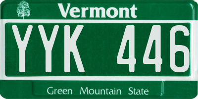 VT license plate YYK446