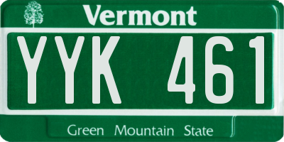 VT license plate YYK461