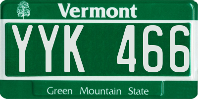 VT license plate YYK466