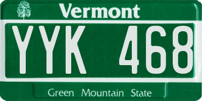 VT license plate YYK468