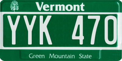 VT license plate YYK470