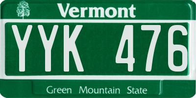 VT license plate YYK476