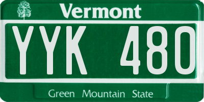 VT license plate YYK480