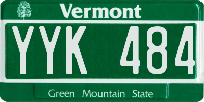 VT license plate YYK484