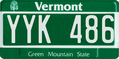 VT license plate YYK486
