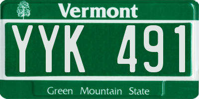 VT license plate YYK491