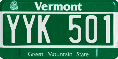 VT license plate YYK501