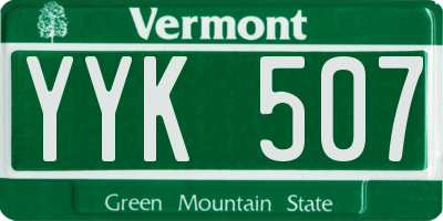 VT license plate YYK507