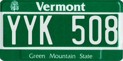 VT license plate YYK508
