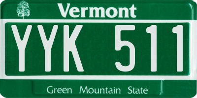 VT license plate YYK511