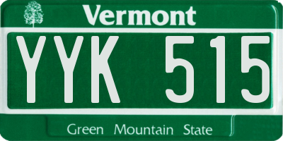VT license plate YYK515
