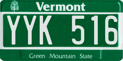 VT license plate YYK516