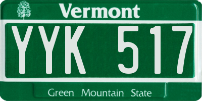 VT license plate YYK517