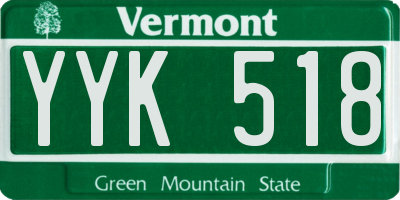 VT license plate YYK518