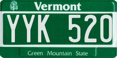 VT license plate YYK520