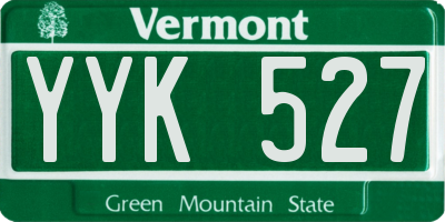 VT license plate YYK527