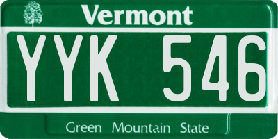 VT license plate YYK546