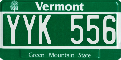 VT license plate YYK556