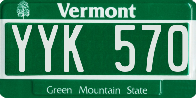 VT license plate YYK570