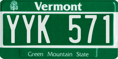 VT license plate YYK571