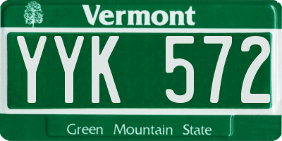 VT license plate YYK572
