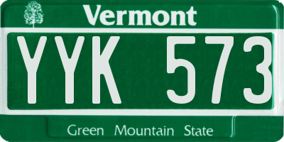 VT license plate YYK573