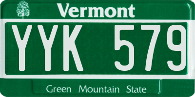 VT license plate YYK579